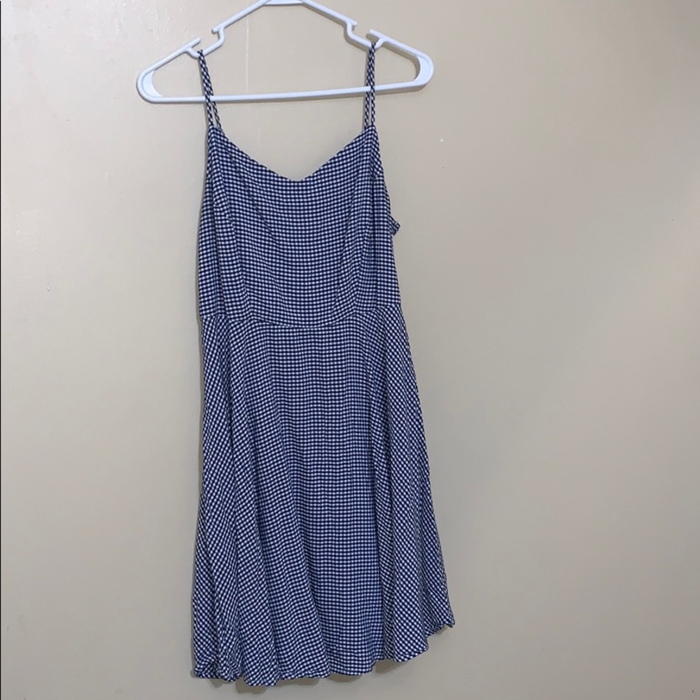 Blue and white dress